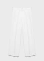 Pantalon Mélange De Lin Pinces