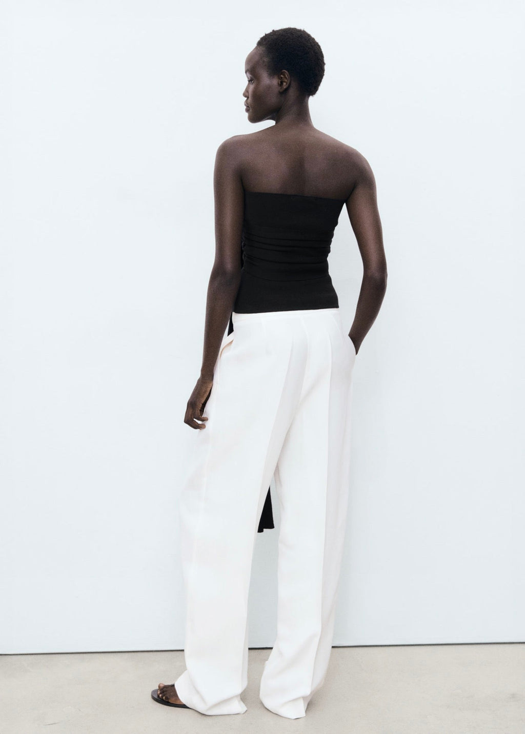 Pantalon Mélange De Lin Pinces