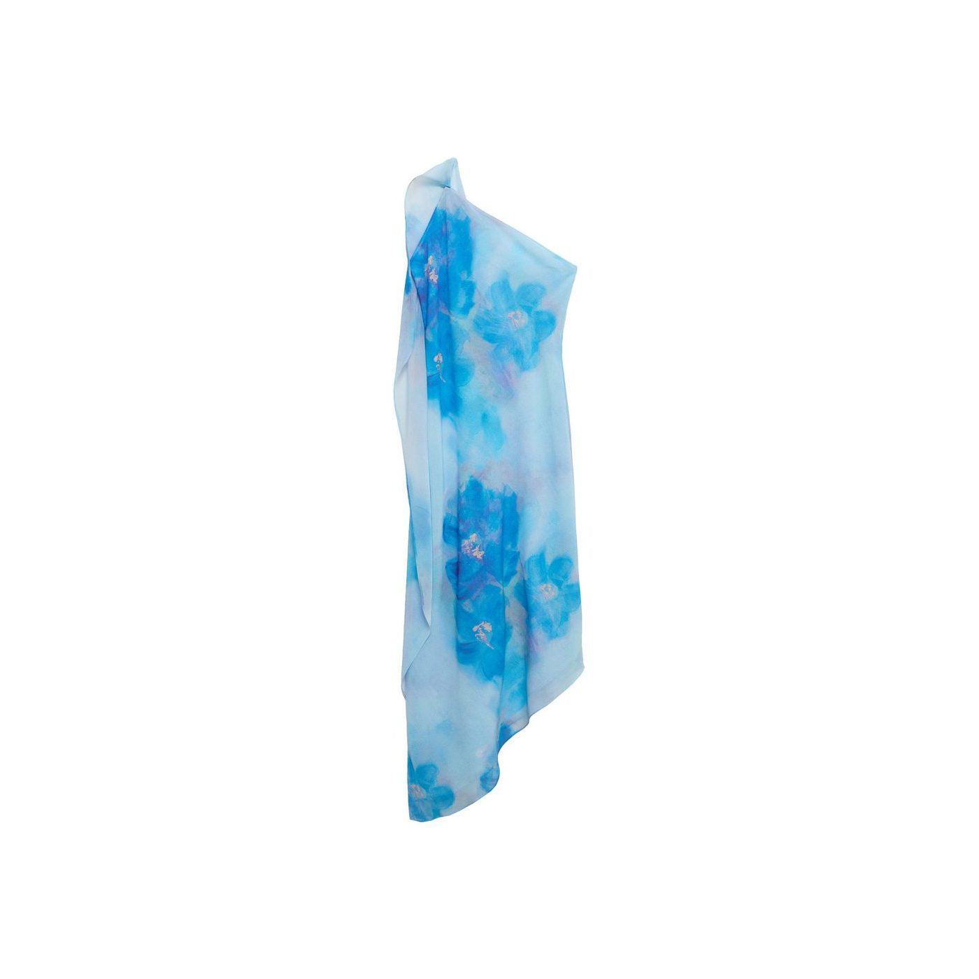 Robe Asymétrique À Fleurs Avec Foulard
