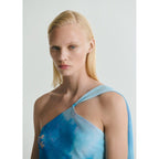 Robe Asymétrique À Fleurs Avec Foulard