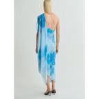 Robe Asymétrique À Fleurs Avec Foulard