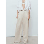 Pantalon Large À Rayures