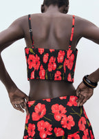 Crop Top À Fleurs