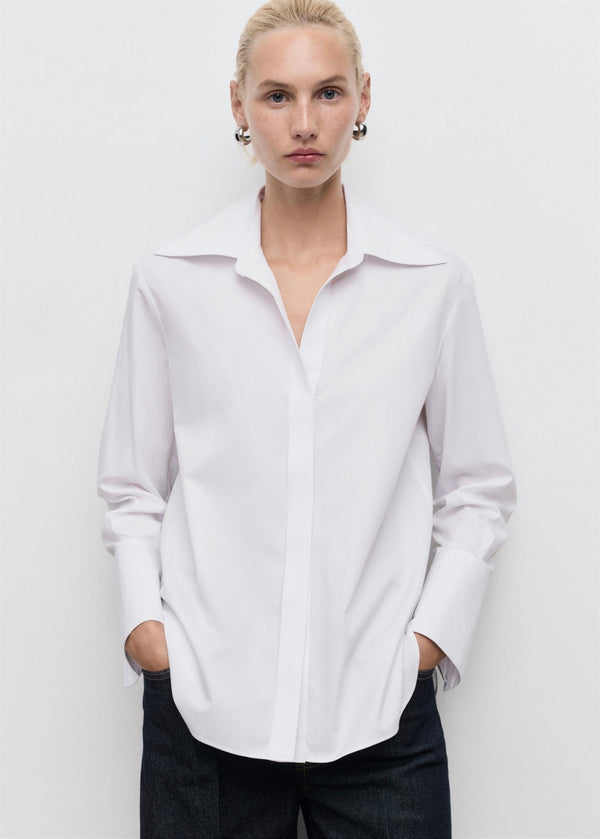 Chemise À Revers Et Fermeture Dissimulée