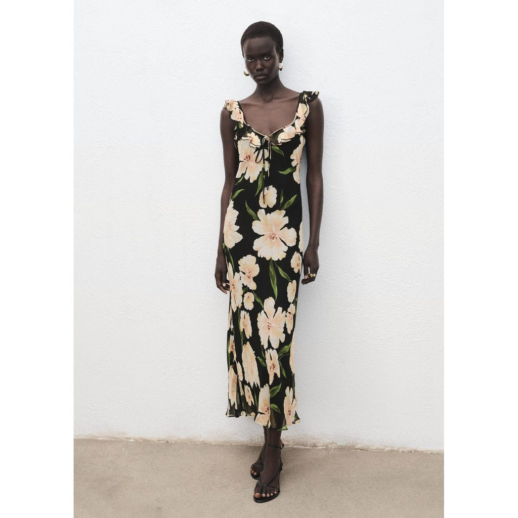 Robe À Fleurs Détail Volants