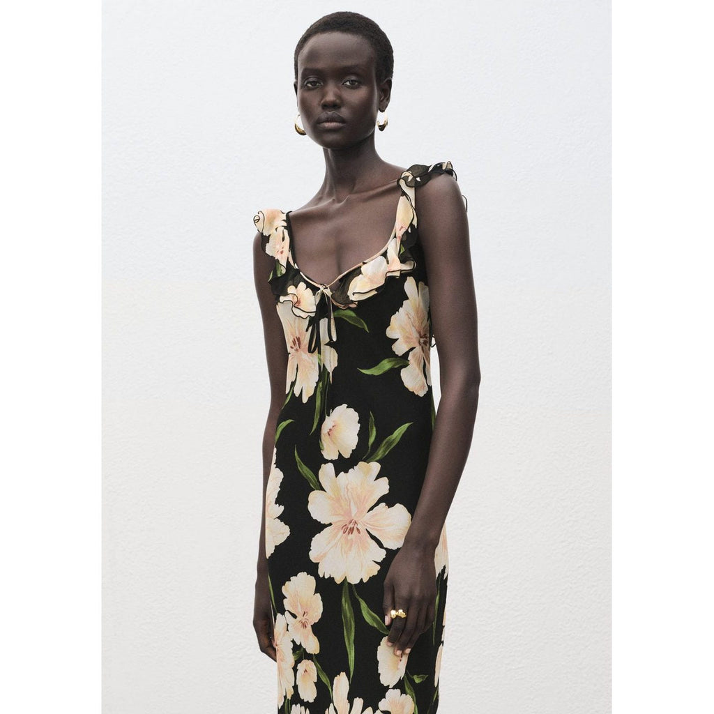 Robe À Fleurs Détail Volants