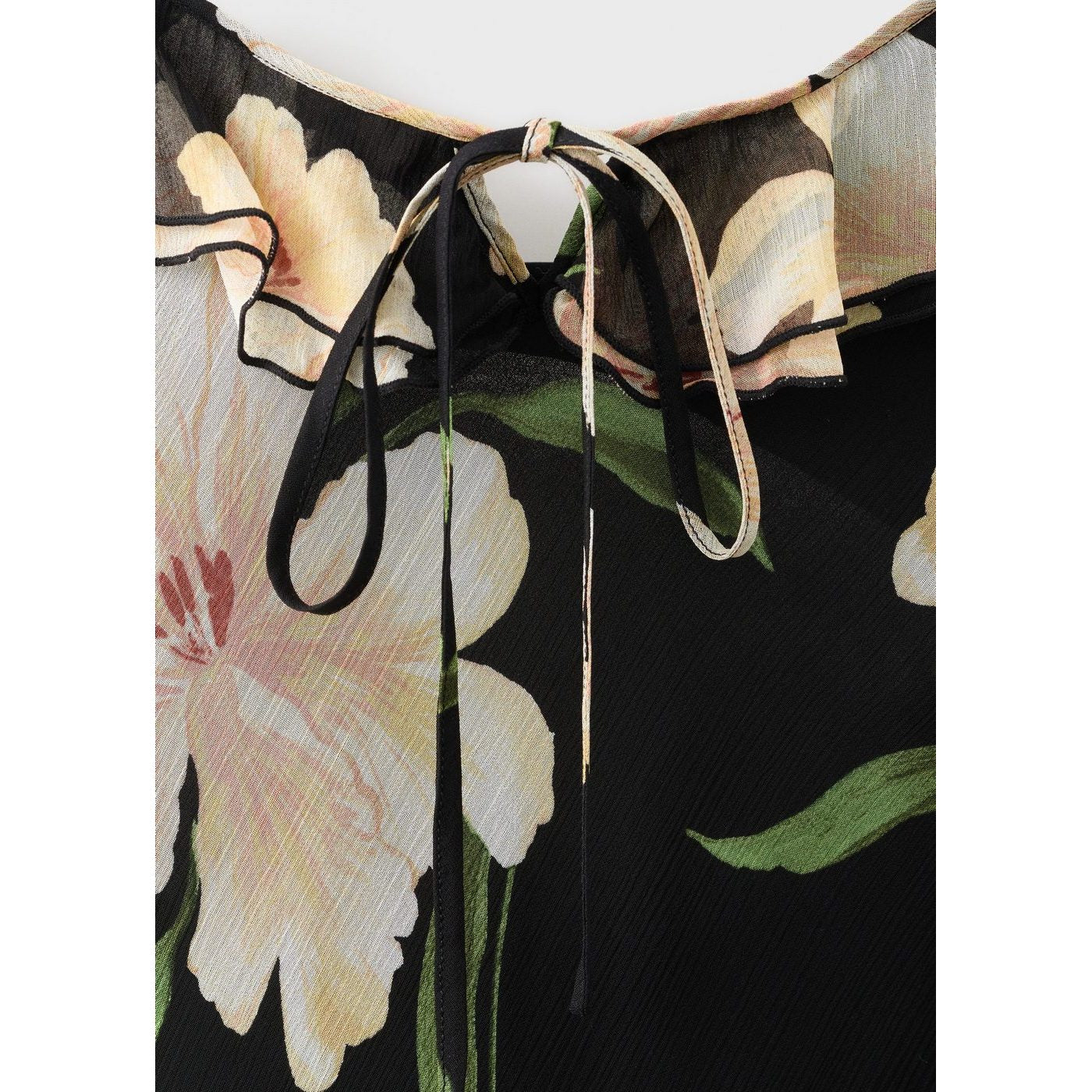 Robe À Fleurs Détail Volants