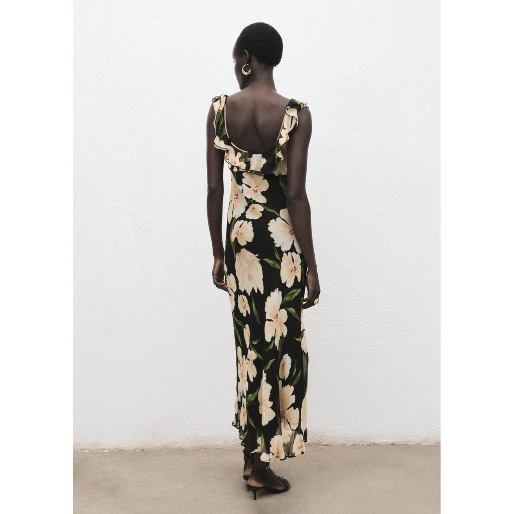 Robe À Fleurs Détail Volants