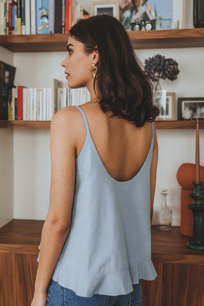 Débardeur Romy Bleu Coton
