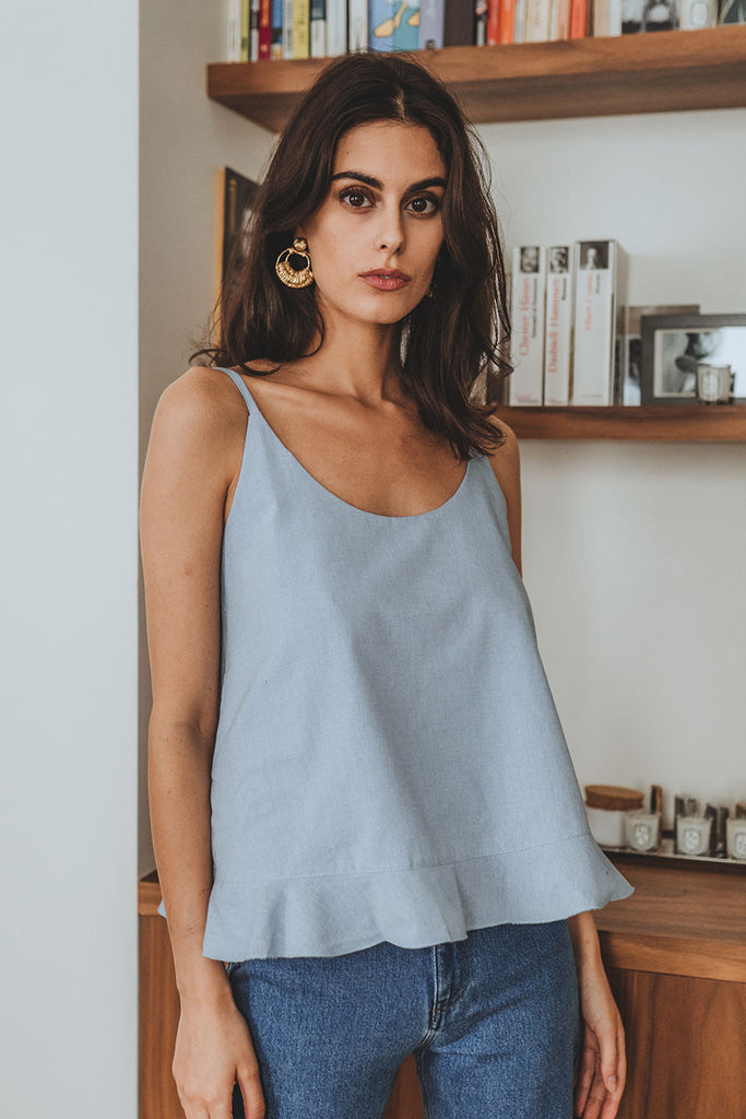 Débardeur Romy Bleu Coton