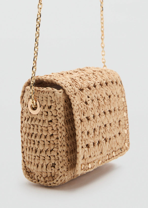 Mini Sac Bandoulière En Fibre Naturelle