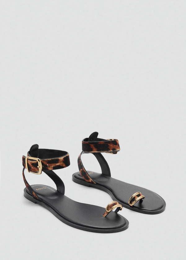 Sandale Cuir Imprimé Animal