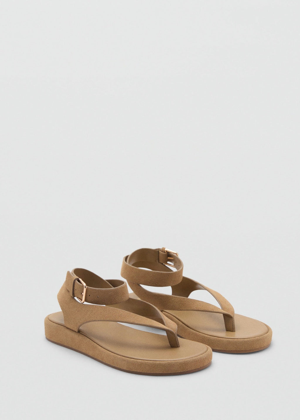 Sandales Cuir Suède Boucle