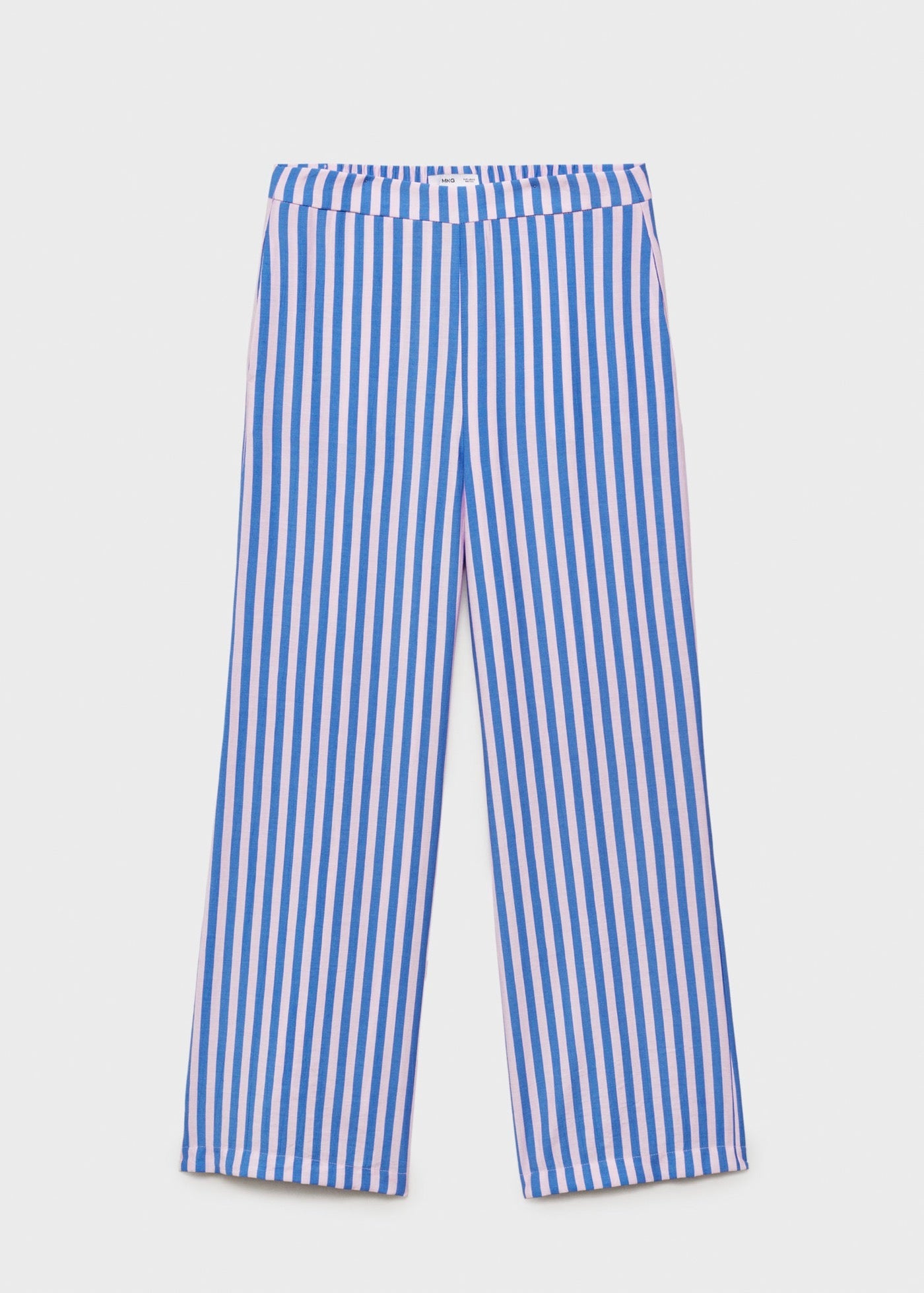 Pantalon Droit Imprimé Rayures