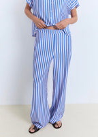 Pantalon Droit Imprimé Rayures