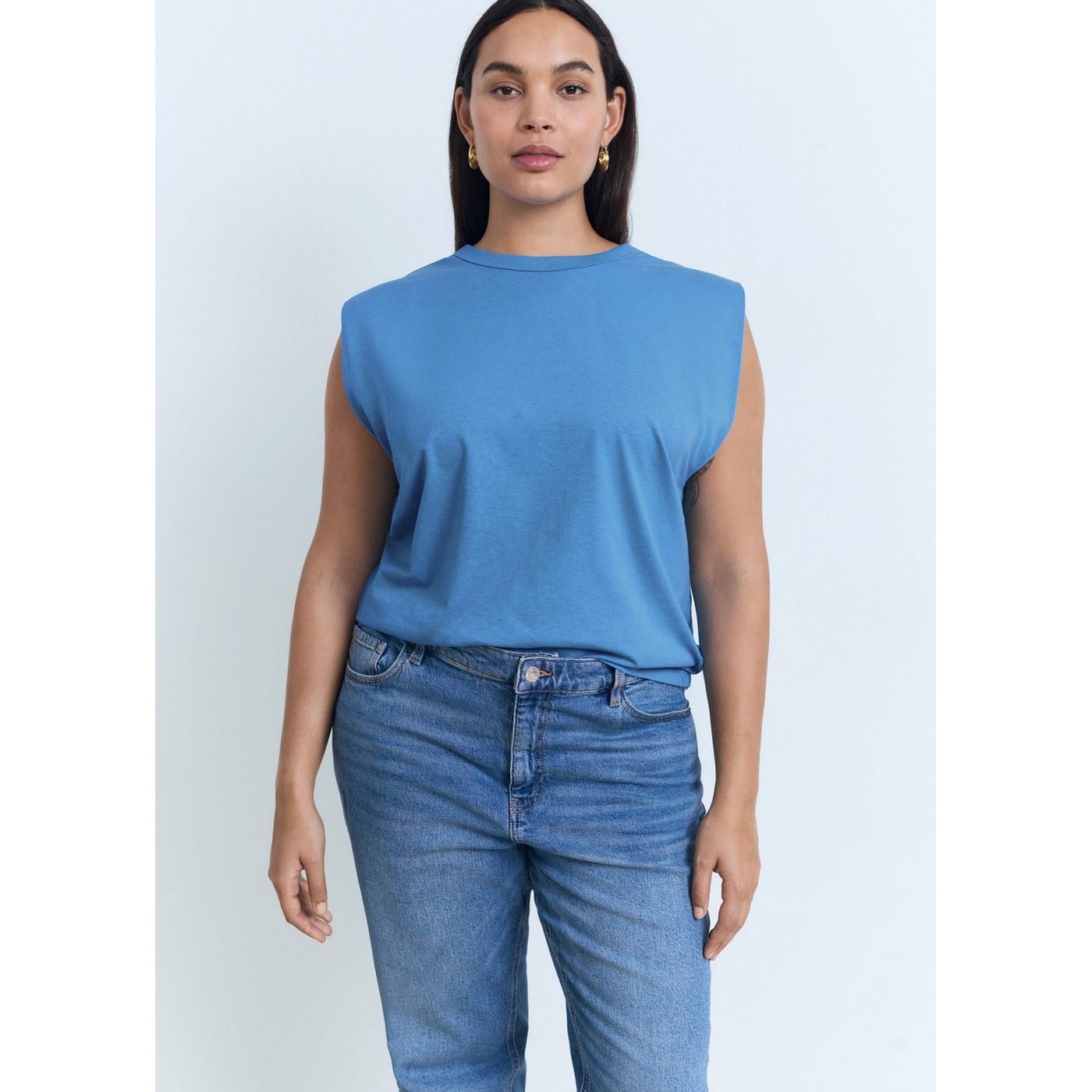 T-Shirt Épaulettes Manches Courtes
