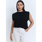 T-Shirt Épaulettes Manches Courtes