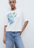 T-Shirt Coton Imprimé Fleur