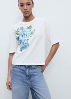 T-Shirt Coton Imprimé Fleur