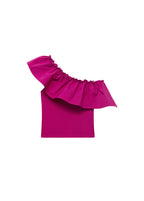 Haut Asymétrique En Tissu Combiné