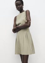 Robe Col Bateau À Plis