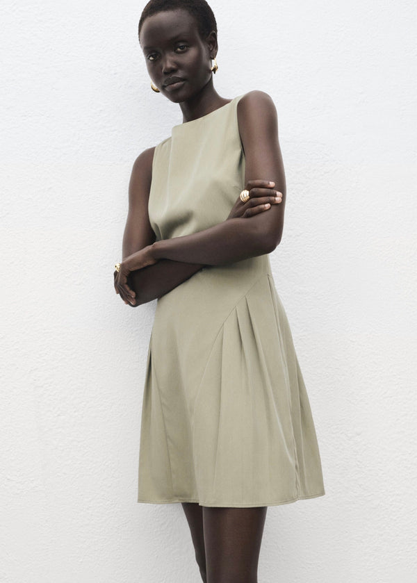 Robe Col Bateau À Plis