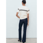 Pull-Over Rayures Manches Courtes