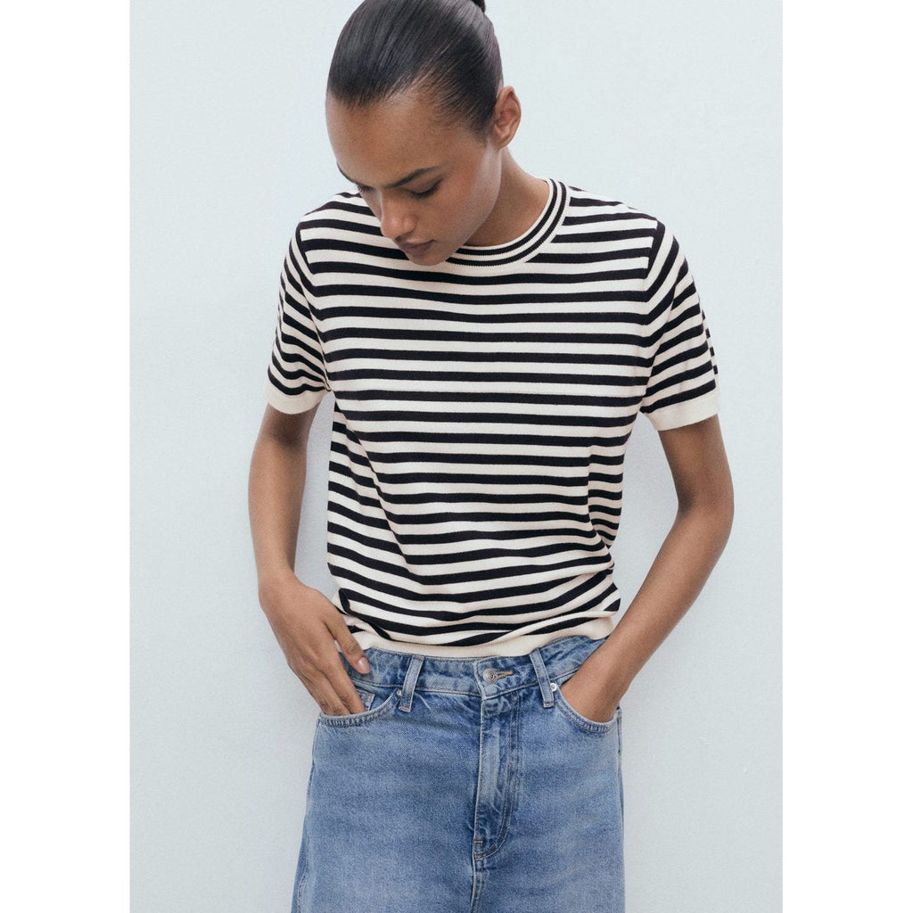 Pull-Over Rayures Manches Courtes