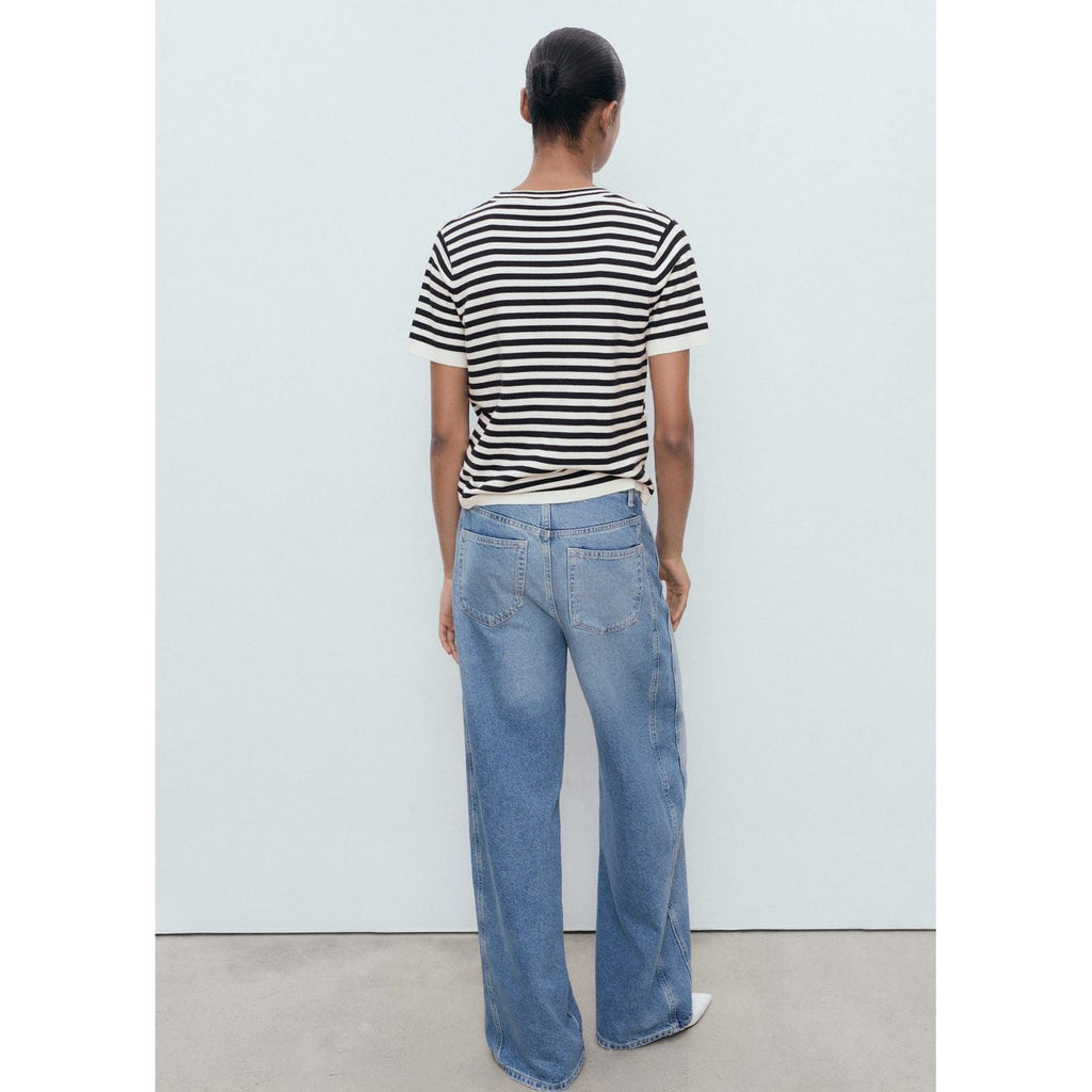 Pull-Over Rayures Manches Courtes
