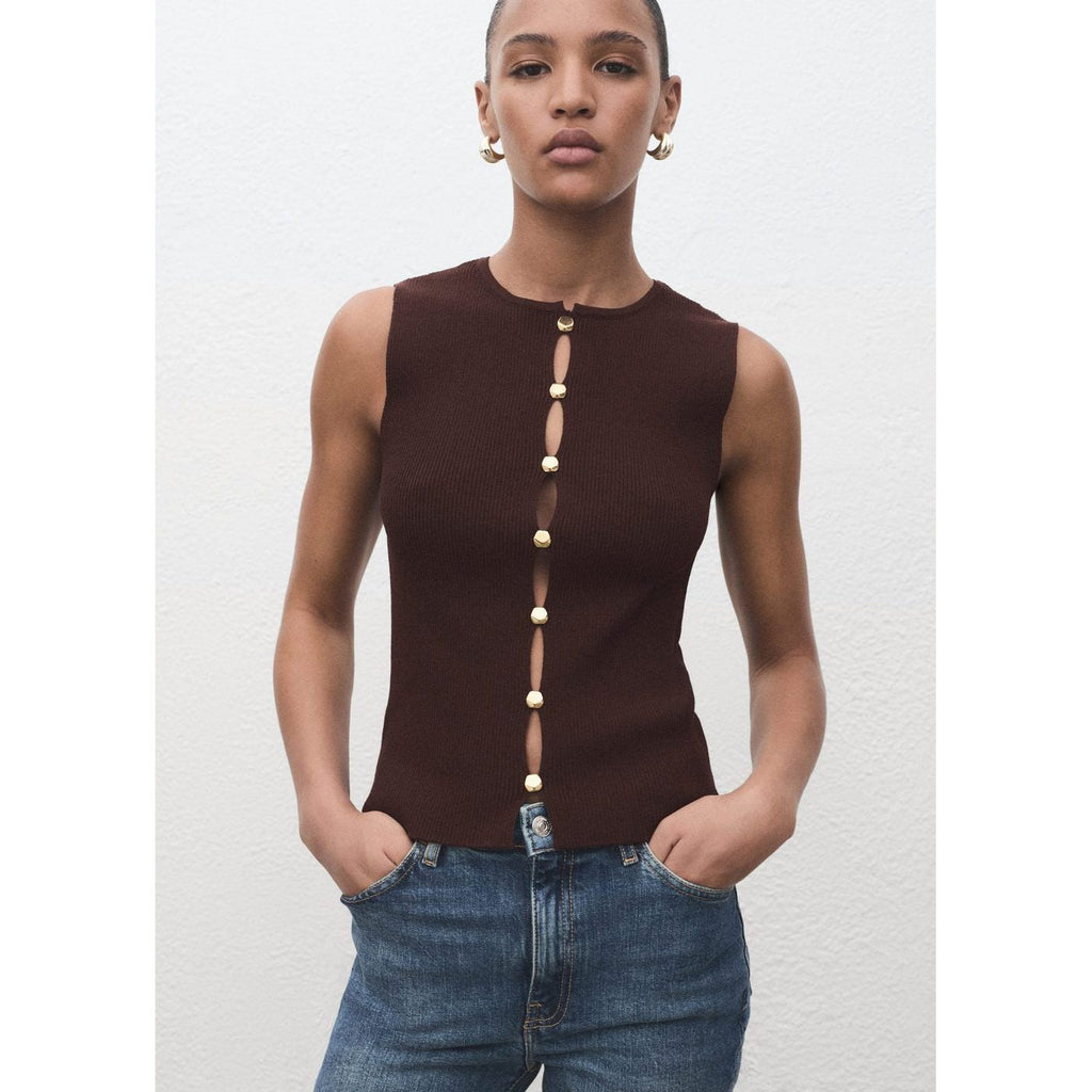 Gilet Maille Fentes