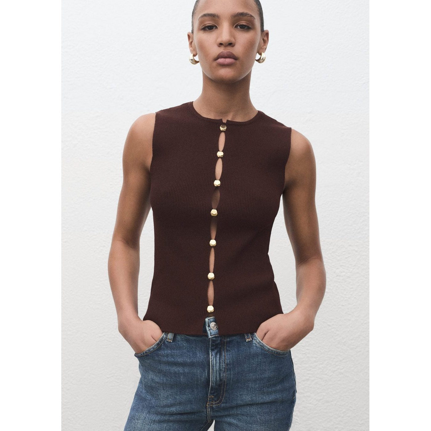 Gilet Maille Fentes