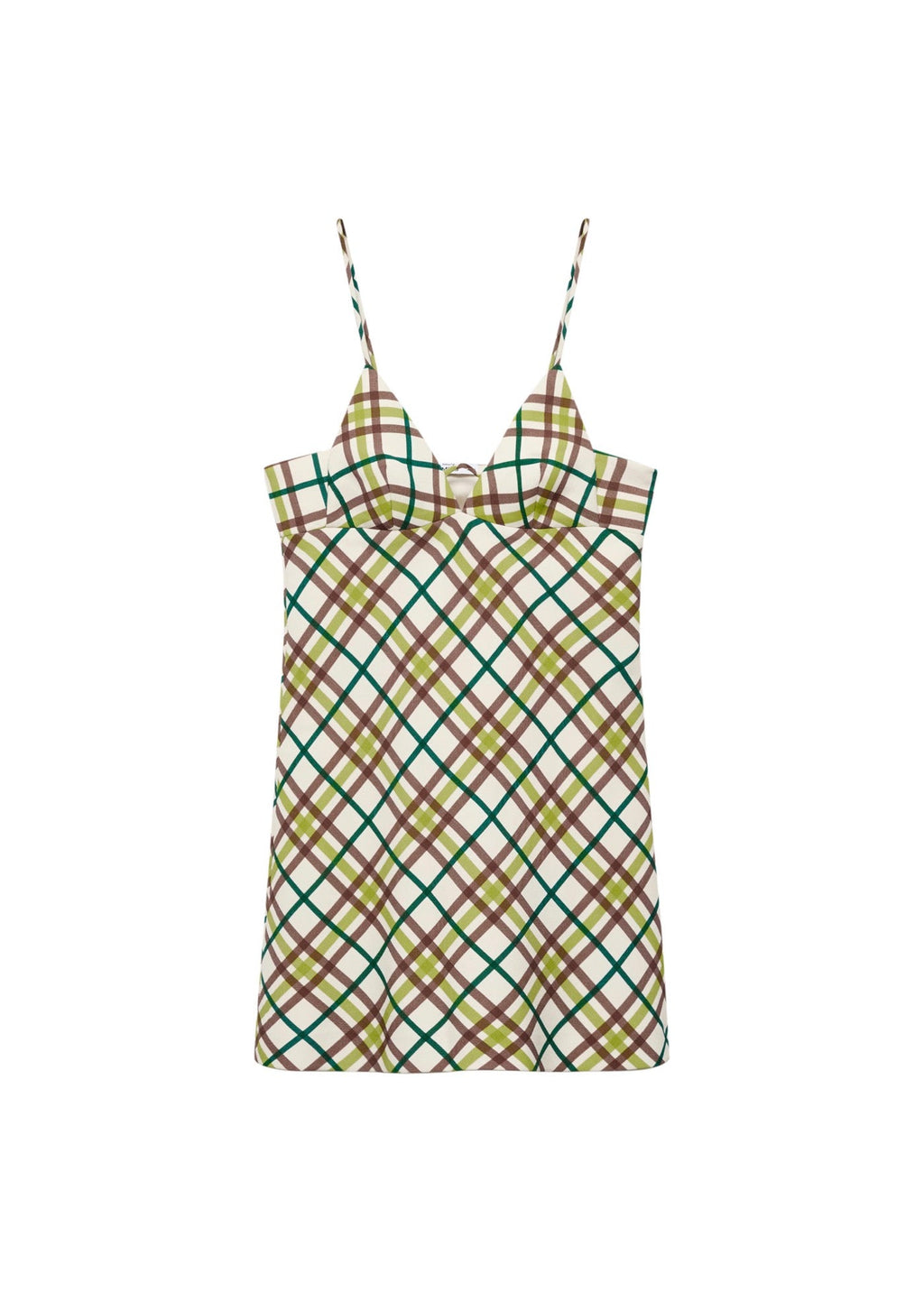 Robe Décolletée À Carreaux