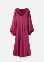 Robe Satinée Manches Cloche
