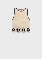 Top En Crochet Finitions À Fleurs