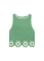 Top En Crochet Finitions À Fleurs
