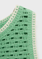 Top En Crochet Finitions À Fleurs