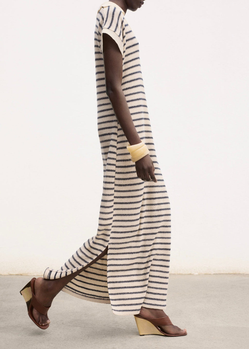 Robe Longue Maille Rayures