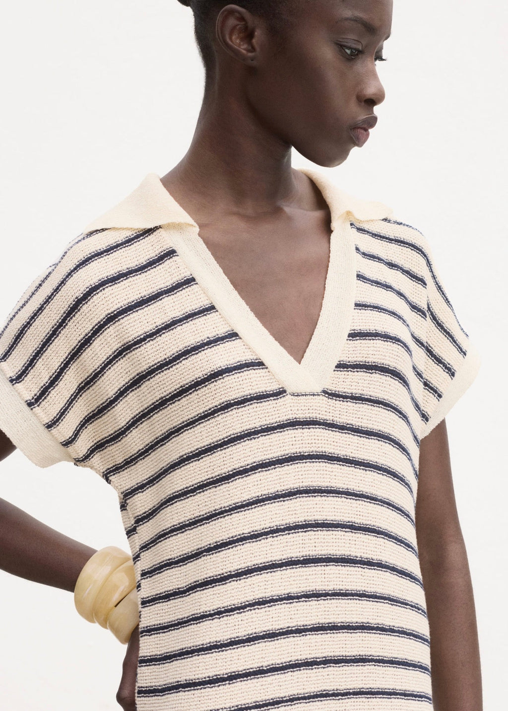 Robe Longue Maille Rayures