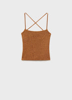 Top Maille Lurex Dos Croisé