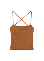 Top Maille Lurex Dos Croisé