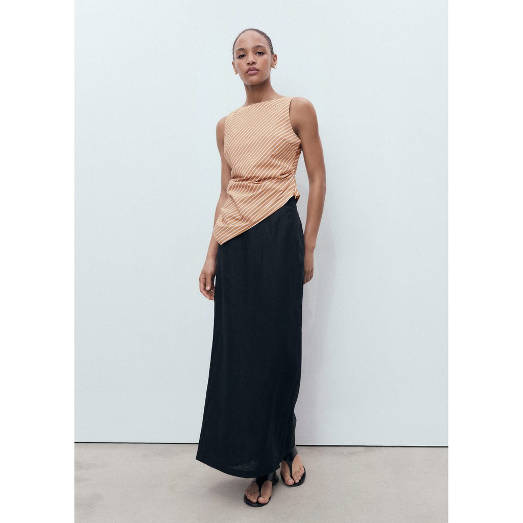 Top En Coton Asymétrique À Rayures