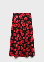 Jupe Évasée À Imprimé À Fleurs