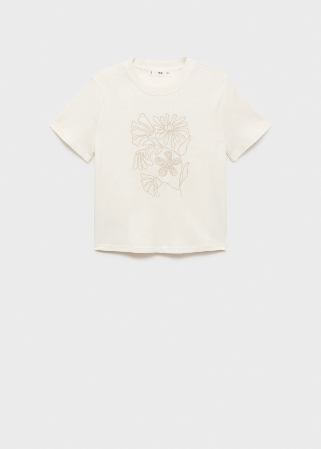 T-Shirt Coton Broderie À Fleurs