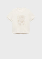 T-Shirt Coton Broderie À Fleurs