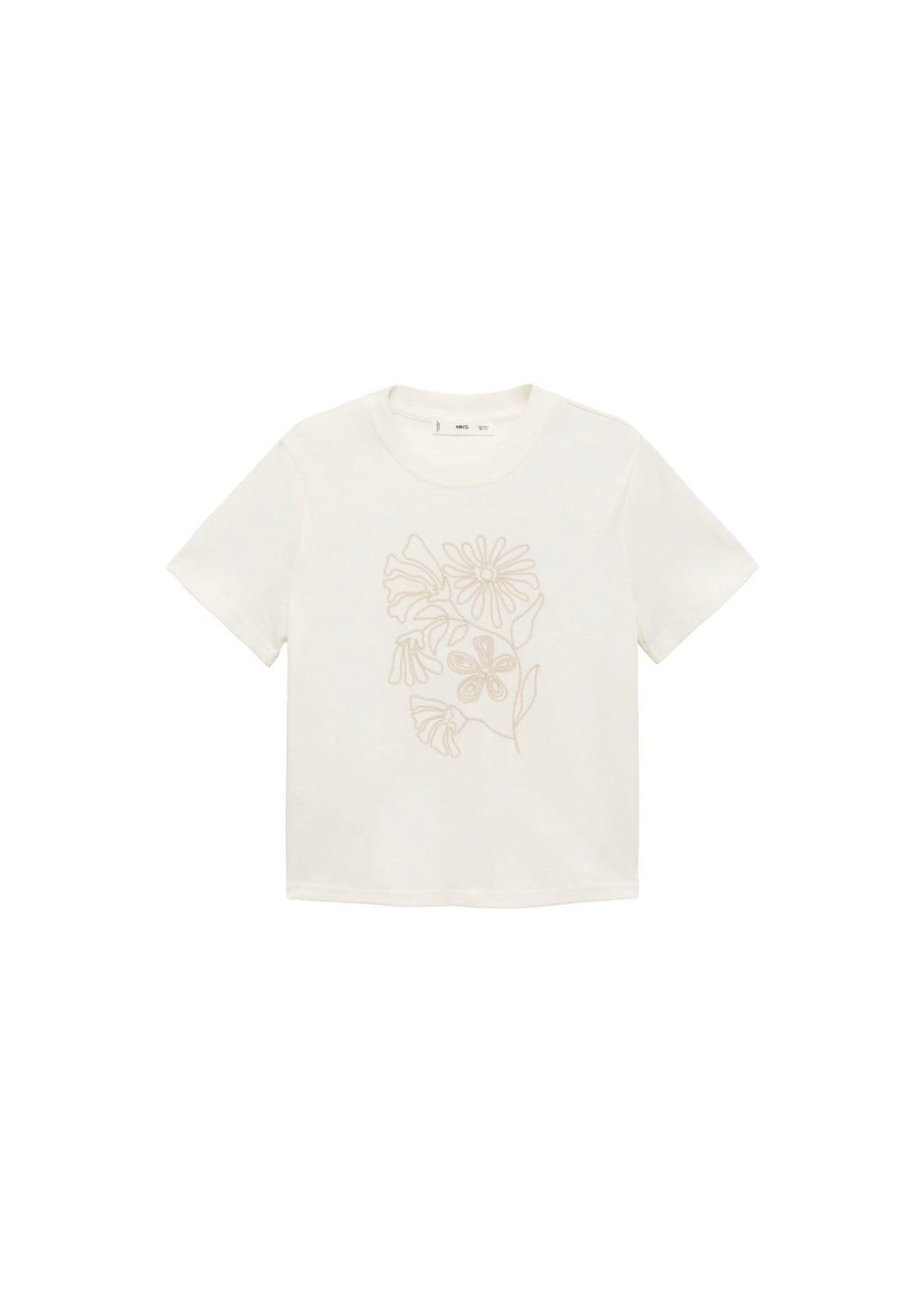 T-Shirt Coton Broderie À Fleurs
