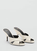 Sandales Cuir À Talon Et Lanières Croisées