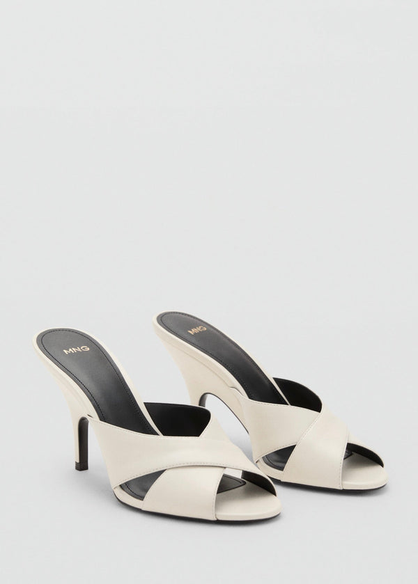 Sandales Cuir À Talon Et Lanières Croisées