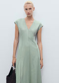 Robe Col V Avec Coutures