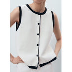 Gilet Maille Contraste