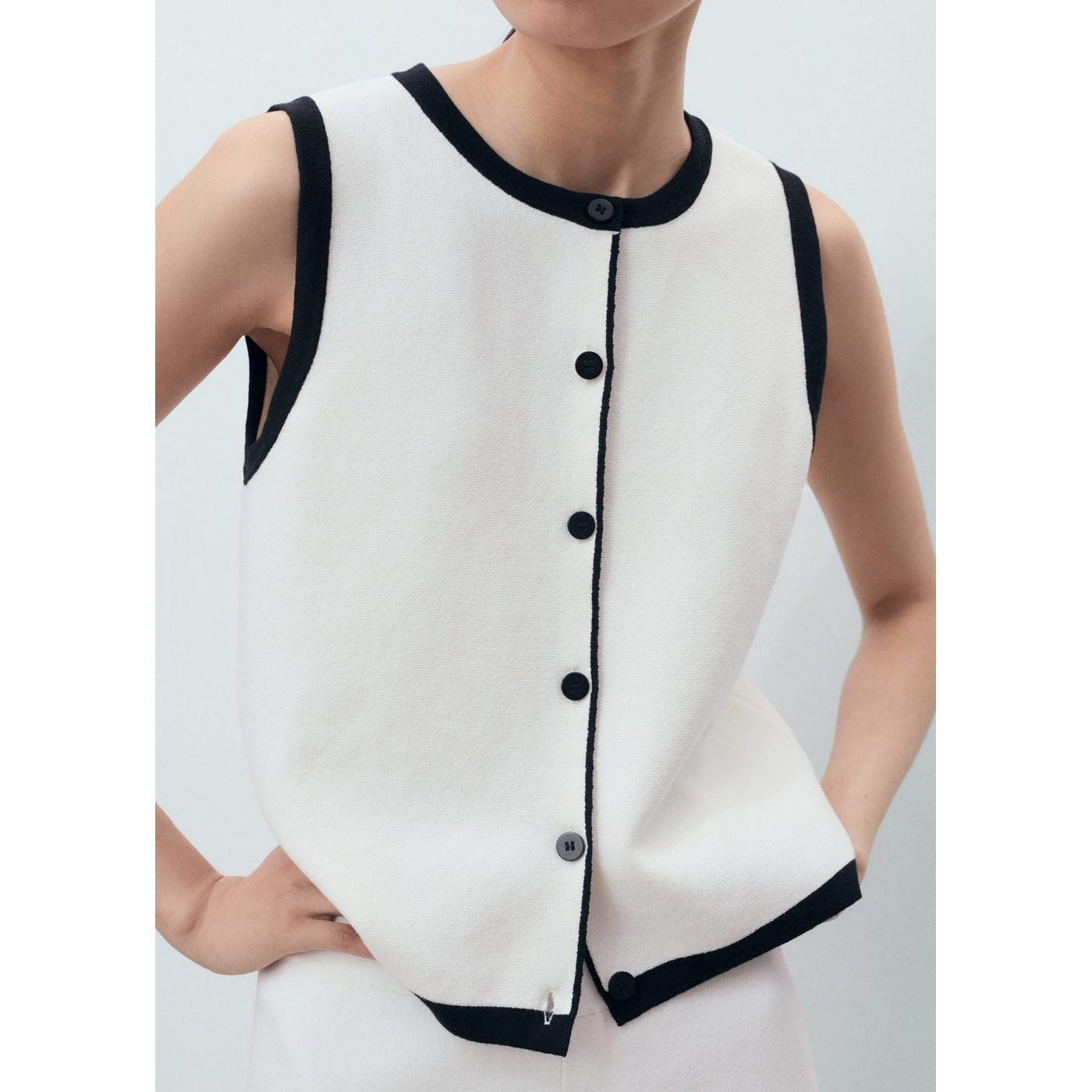 Gilet Maille Contraste